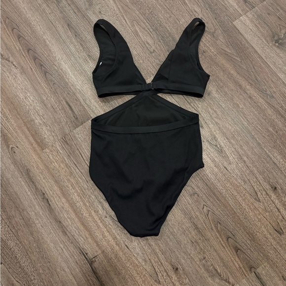 Aerie Black Swimsuit with Cutout Design Full Coverage - Picture 3 of 6